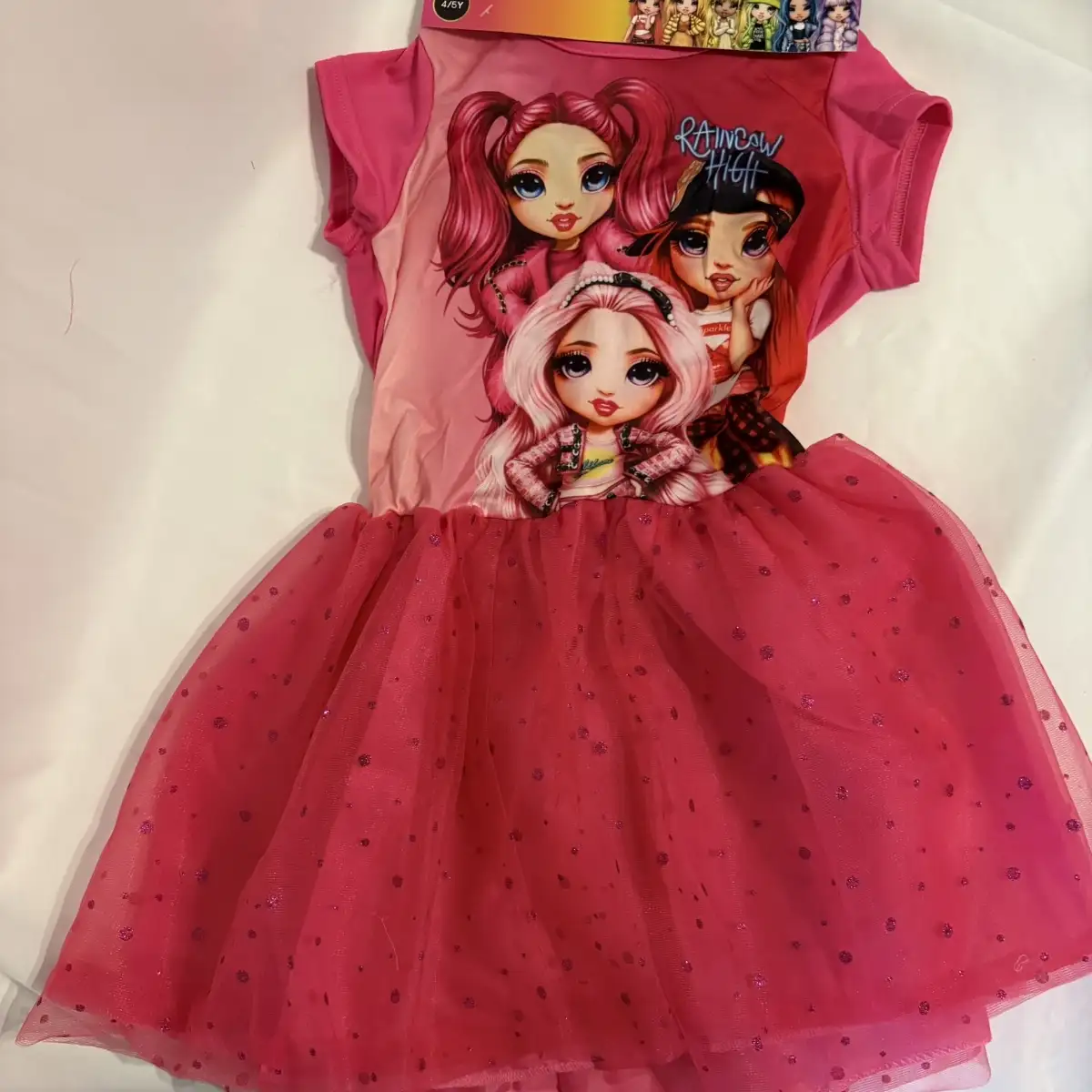 Robe Rainbow rose 4/5 ans