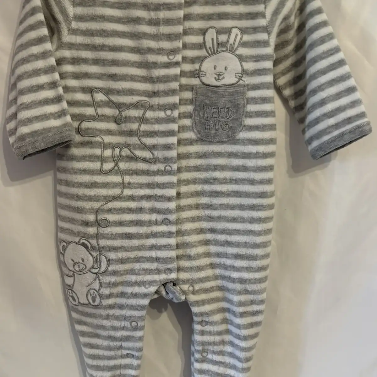 Pyjamas gris en velours 3 mois