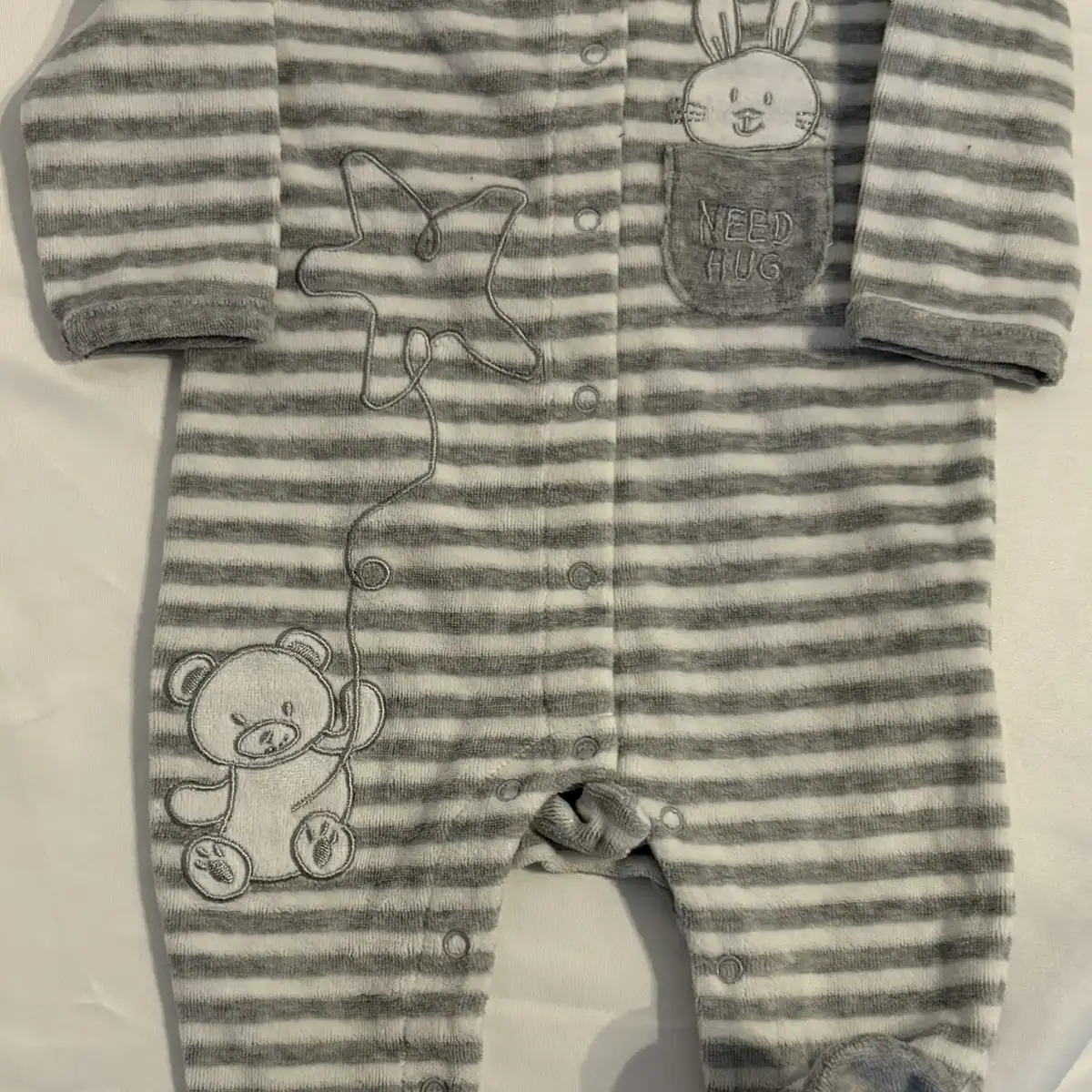 Pyjamas gris en velours 3 mois
