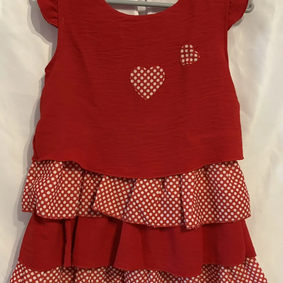 Robe rouge a 3 volants 18 mois