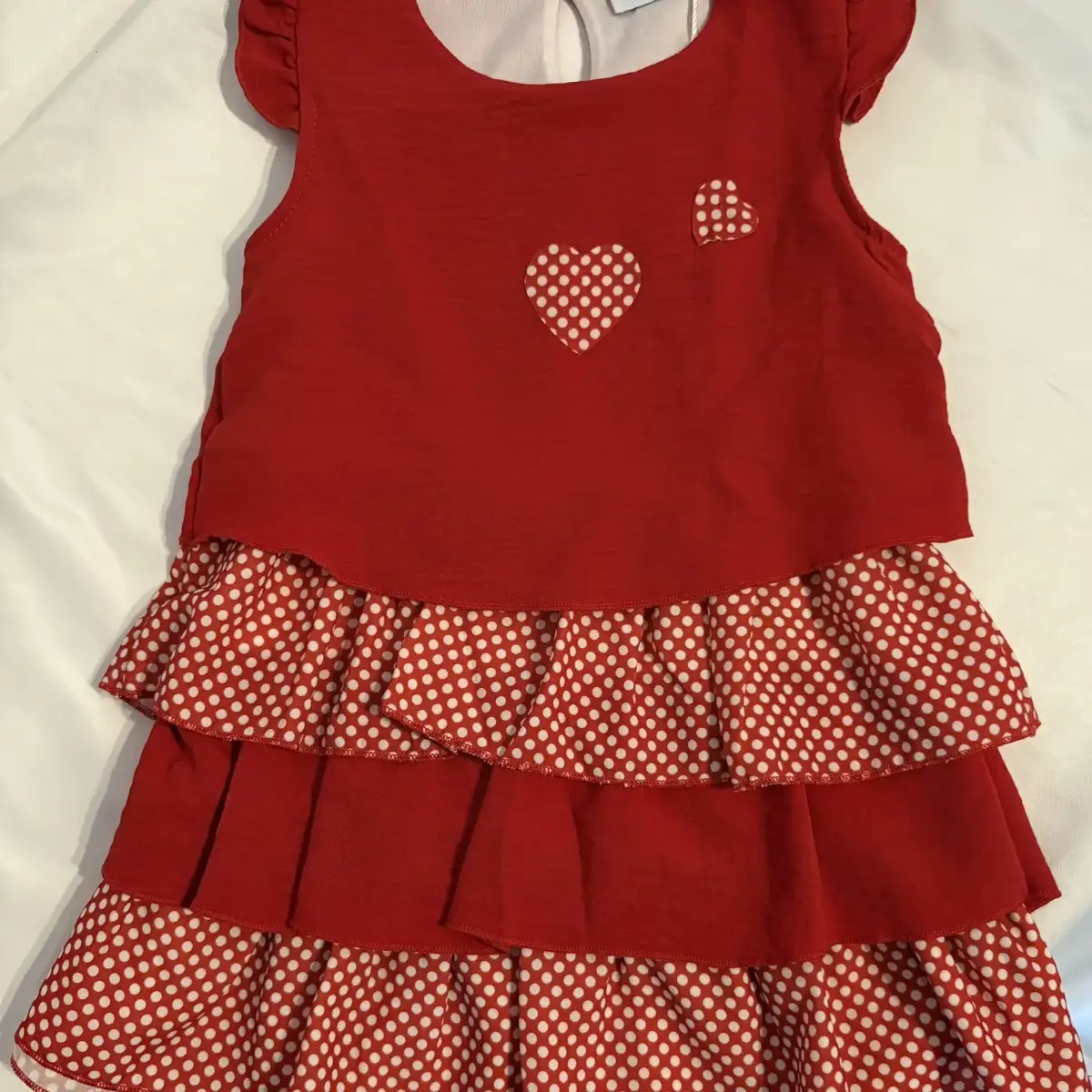Robe rouge a 3 volants 18 mois