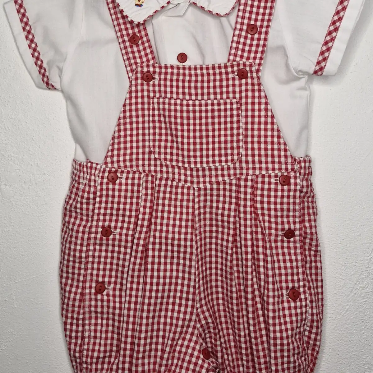 Salopette courte + chemise  12 mois
