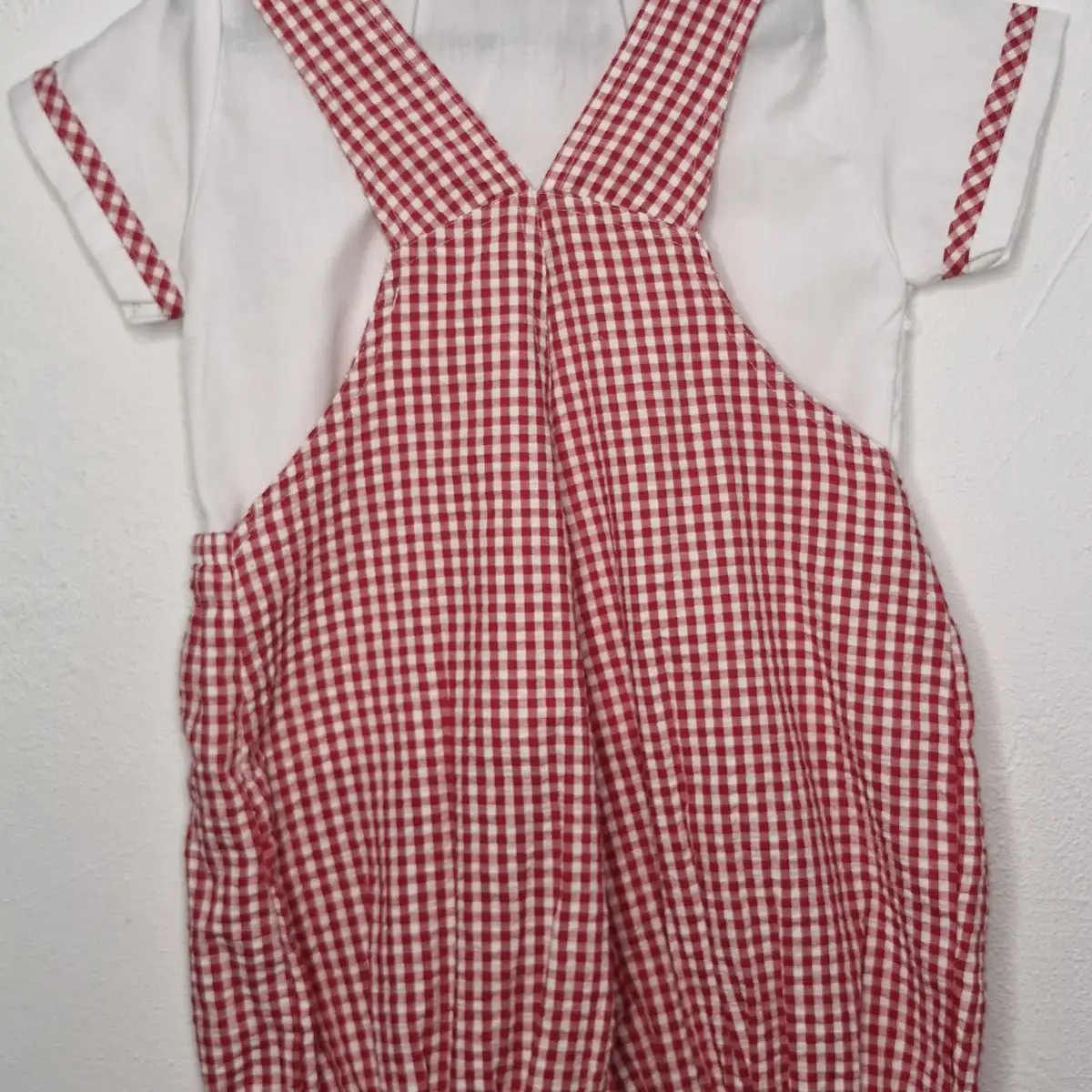 Salopette courte + chemise  12 mois